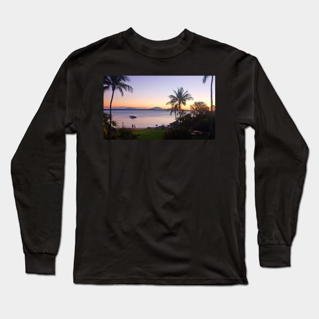 Bowen Sunset From Whitsunday Sands Resort Long Sleeve T-Shirt by pops